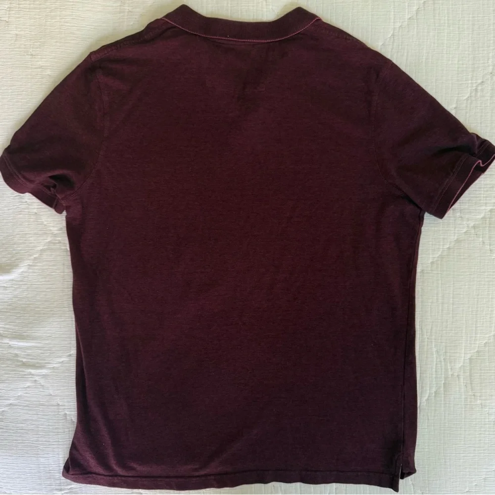 Banana Republic Birdseye Pique Polo Men’s XL Berry Burgundy 100% Cotton